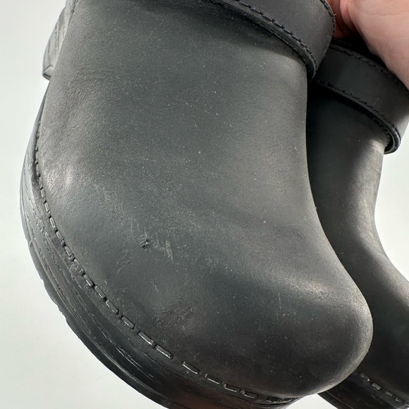 Dansko size 37 6.5-7 238020202 black Napa leather orthopedic nursing clogs - Picture 11 of 15